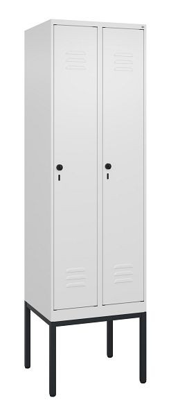 C+P Umkleidespind Classic PLUS, Gestell, 2 Abteile, 2120x600x500mm, 9016/9016, Drehriegel, 0800307-20 S10014