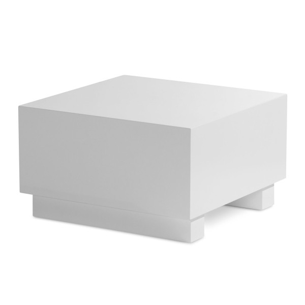 Wohnling Couchtisch MONOBLOC 60x60x35 cm Weiß Hochglanz, Wohnzimmertisch Cube Quadratisch, Design Sofatisch, Lounge Kaffeetisch Würfel-Form, WL6.853