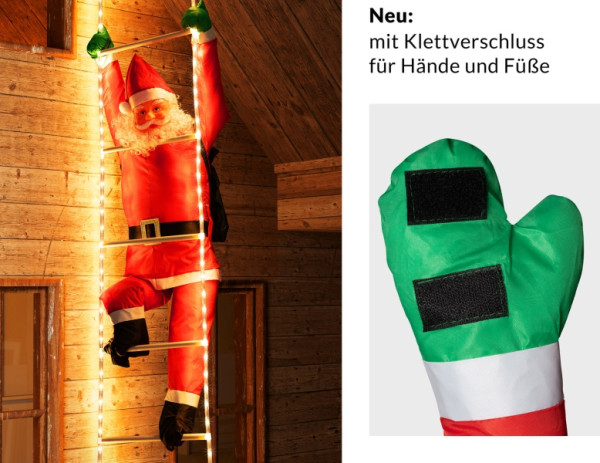 DEUBA Weihnachtsmann auf Leiter mit 120 Spots, 105415, 4250525348606