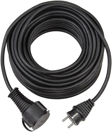 Brennenstuhl Qualitäts-Gummi-Verlängerungskabel (5m Kabel, für den kurzfristigen Einsatz im Außenbereich IP44) schwarz, VE: 5 Stück, 1161420
