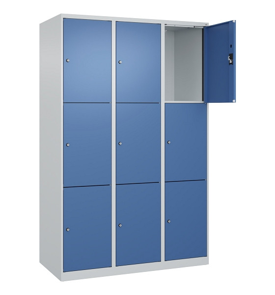 C+P Schließfachschrank Evolo PLUS, 9 Fächer, 1850x1200x500mm, 7035/5023, 049000-323 S10008