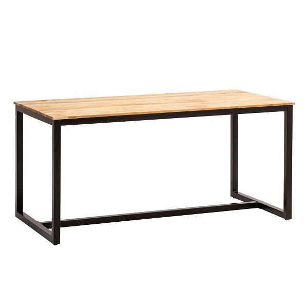 Wohnling Esszimmertisch 120x60x76cm Akazie Massivholz Metall Esstisch Loft-Style, Holztisch Industrial Klein, Rechteckig, WL7.058