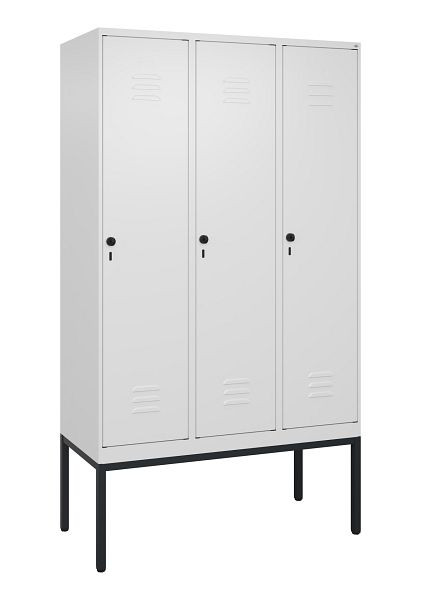 C+P Umkleidespind Classic PLUS, Gestell, 3 Abteile, 2120x1200x500mm, 9016/9016, Drehriegel, 0800307-32 S10014
