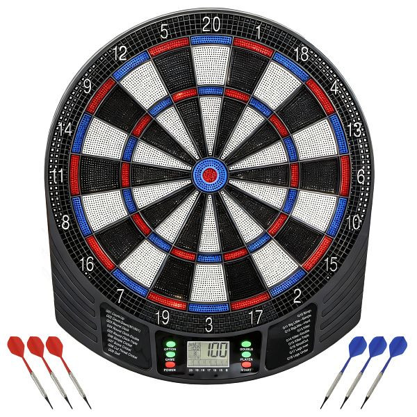 SPORTNOW Elektronisches Dartboard für 1-8 Spieler, LCD-Display, 6 Dartsets, Bunt, A70-119V00MX