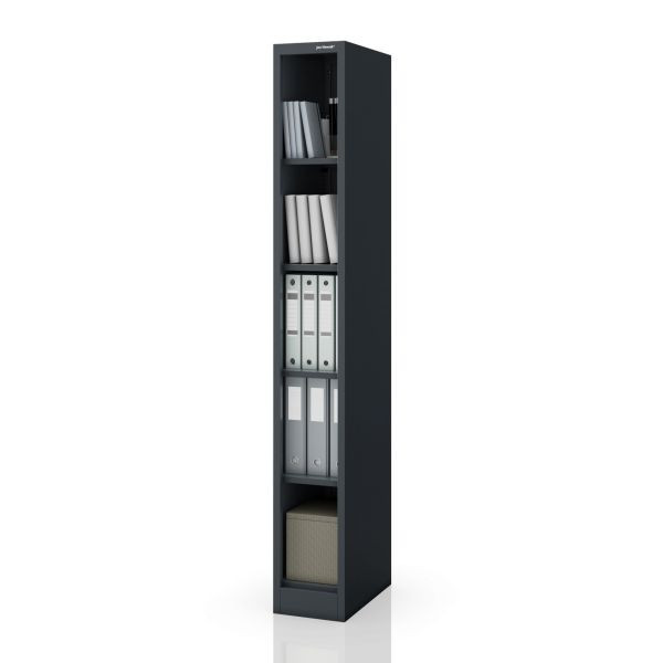 Jan Nowak Schmales Metall-Archivregal für Dokumente, Anthrazit, 250x1850x400 mm, TIM, 2469