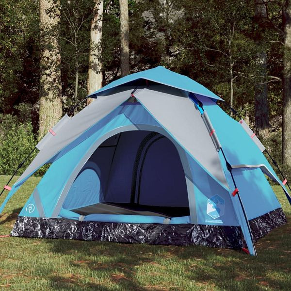 vidaXL Kuppel-Campingzelt 4 Personen Blau Quick Release, 4004182
