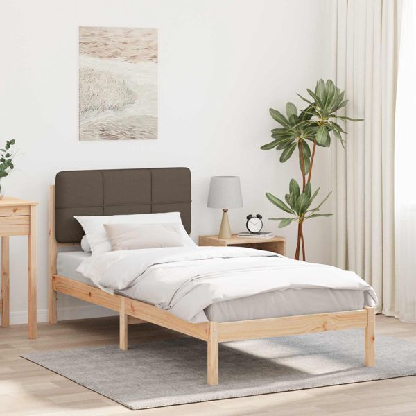 vidaXL Bettgestell mit gepolstertem Kopfteil Taupe 80 x 200 cm, 878012