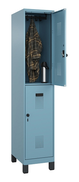 C+P Doppelstöckiger Spind Evolo PLUS, mit Füßen, 2 Fächer, 1950x400x500mm, 0010, Drehriegel, 049310-12 S10021