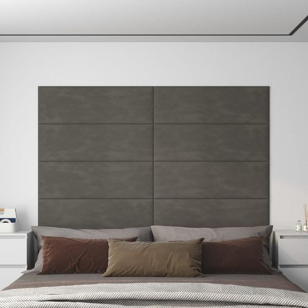 vidaXL Wandpaneele 12 Stück Dunkelgrau 90x30 cm Samt 3,24 m², 343920