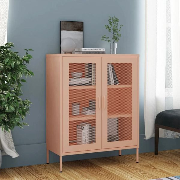 vidaXL Lagerschrank Rosa 80x35x101,5 cm Stahl, Material: Stahl, 336175