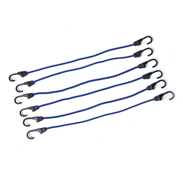 Silverline Expanderseile mit Stahlhaken, 6er-Packung, 600 mm, 140822