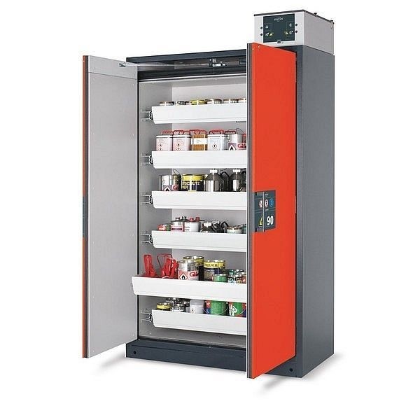 asecos Sicherheitsschrank Q-PEGASUS/Typ 90, 4 Auszugswannen 156670-YY RAL 1004 goldgelb, 30002-XXX-30015