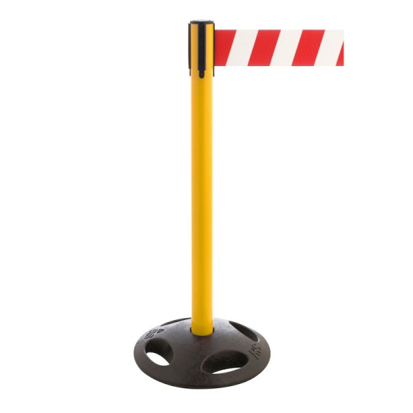 Stein HGS Personenleitsystem -P-Line Maxi-, gelb, rot/weiß diagonal (schraffiert), mit Gurtendstück (Standard), 34175e-1302