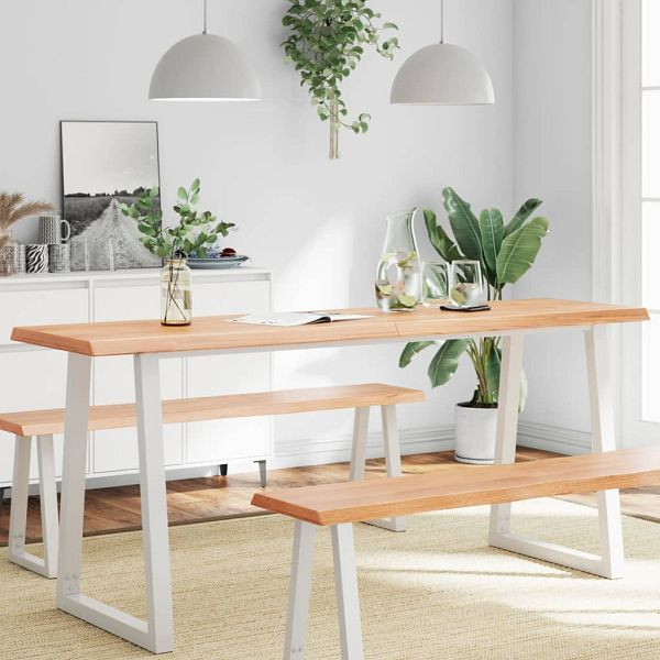 vidaXL Tischplatte 180x60x(2-6) cm Massivholz Behandelt Baumkante, 363979