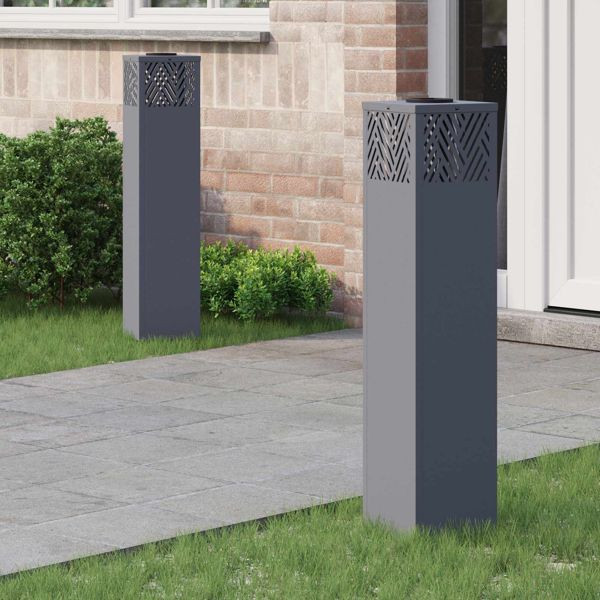 vidaXL Solar LED Weg Licht 2 pcs Anthrazit Kalt gewalzter Stahl, 879732
