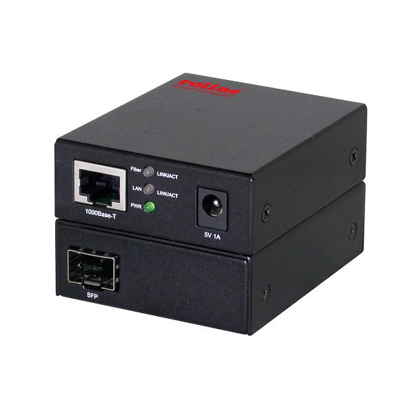 ROLINE 10/100/1000Base-T to Dual-speed Fiber Media Converter, 21.13.1174