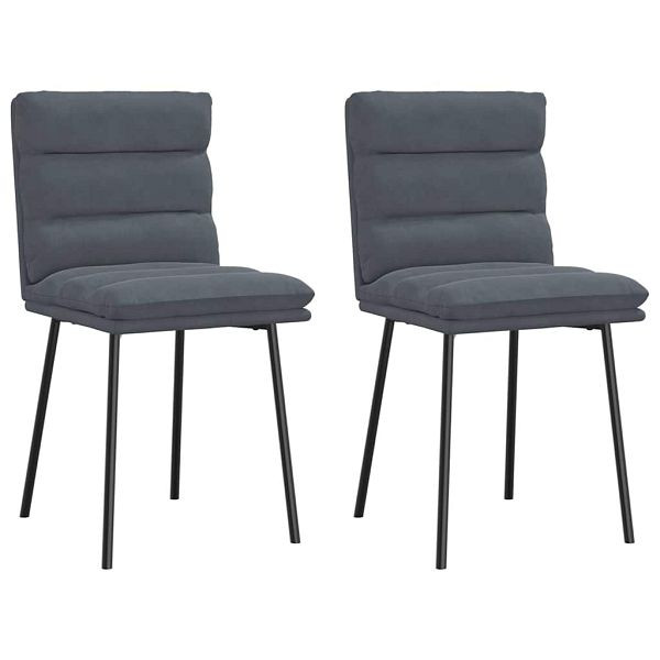vidaXL Esszimmerstühle 2 Stk. Dunkelgrau Samt, 4101283, 8721158634399