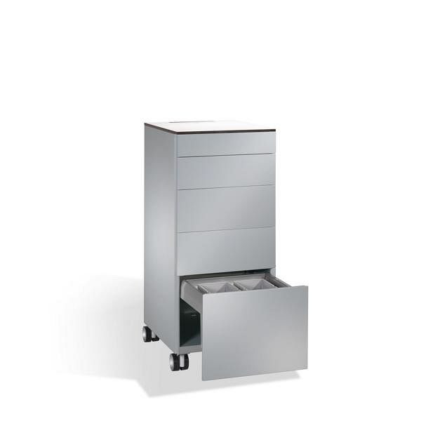 C+P Catering-Caddy Asisto, H1157xB500xT600mm, Farbe: Weißaluminium, Griffleiste, 54780-150 S10019