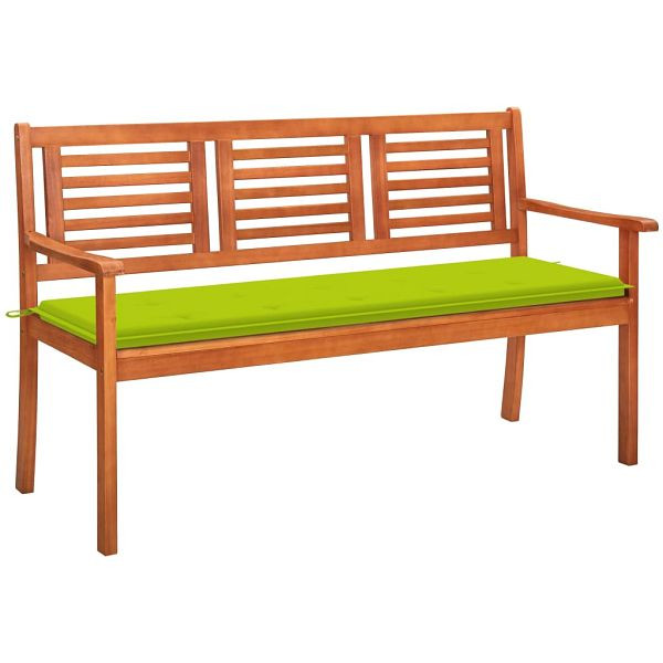 vidaXL 3-Sitzer-Gartenbank mit Auflage 150 cm Massivholz Eukalyptus, 3061007