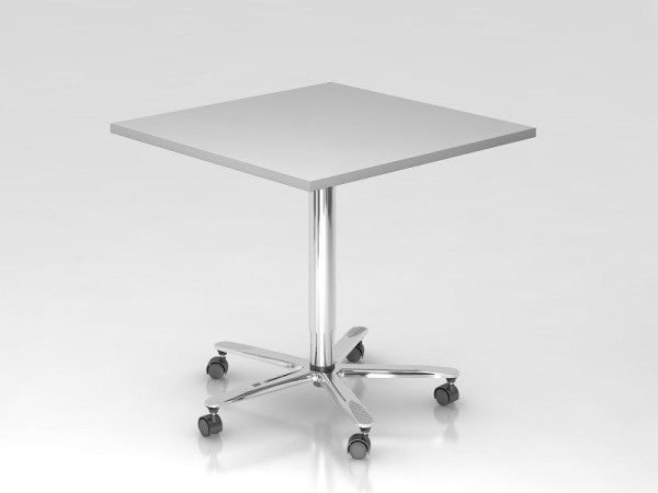 Hammerbacher Säulenhubtisch 80x80cm Grau/Chrom, Gestell verchromt, VST88/5/C