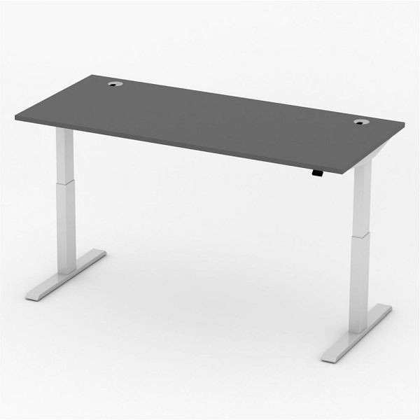 Deskin Höhenverstellbarer Schreibtisch BASIC PROFI MODUL, Dekor anthrazit, B 1800 x T 800 x H 715-1205 mm, 349437