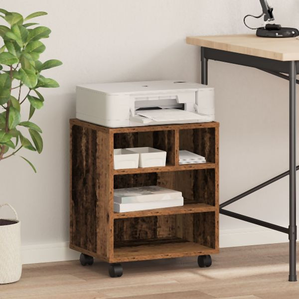 vidaXL Druckerständer mit Rollen Alte Holz 41x32x48 cm, 862279