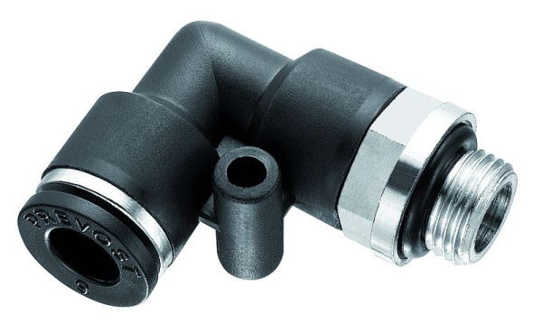 Prevost 90°-Winkelstück mit zylindrischem Außengewinde - RPC MG, AG BSPP= G 1/8, für Schlauch mit Außen-Ø= 4 mm, VE: 10 Stück, RPC MG0400