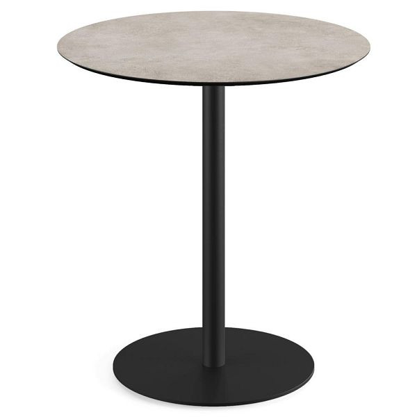 Deskin Cafeteriatisch IBIZA PRO, Gestell, Stahl Schwarz RAL 9005, Tischplatte, Farbe steingrau, 359218