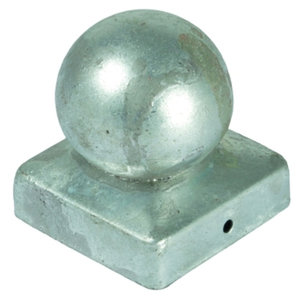 T&J Pfostenabdeckung aus Metall 7 x 7 cm, Kugel Feuerverzinkt, 17514
