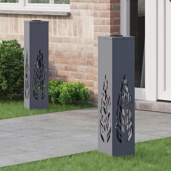 vidaXL Solar LED Weg Licht 2 pcs Anthrazit Kalt gewalzter Stahl, 879802