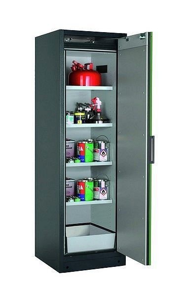 asecos Sicherheitsschrank Q-PEGASUS-90, Q90.195.060.WDACR in resedagrün RAL 6011 mit 4x Fachboden (Stahlblech), 30075-048-33410