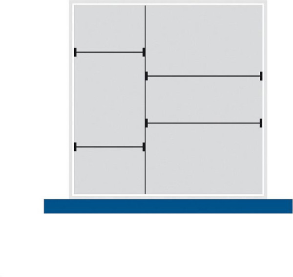 bott cubio Sortiment mit 8 Trennwänden 1 x Trennwand/7 x Steckwand BxTxH: 525 x 525 x 52 mm, verzinkt, 43020622.51
