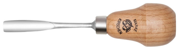 Kirschen Kerbschnitzbeitel mit Birnenheft, gekröpft, mit flacher Höhlung, 6 mm, 5627006