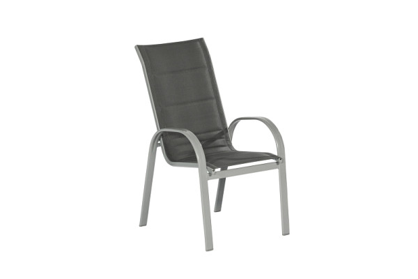 Merxx Amalfi Stapelsessel, gepadded, hohe Rückenlehne, 2er Set, silber/anthrazit, 50335-309