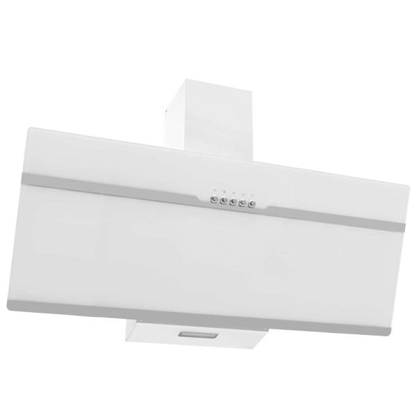 vidaXL Wand-Dunstabzugshaube 90 cm Edelstahl und Hartglas Weiß, 51120