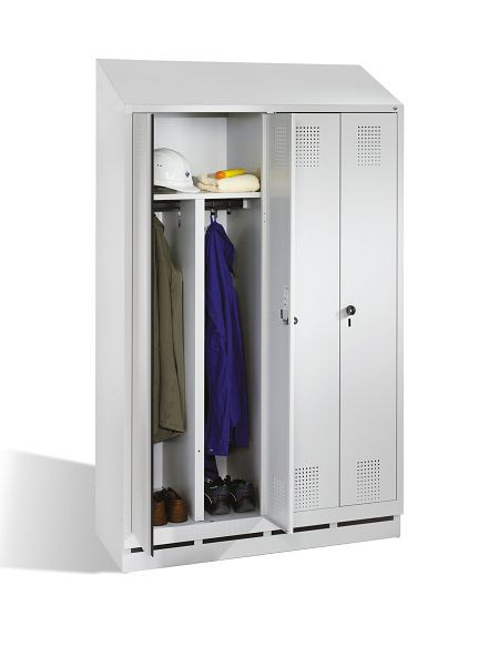 C+P Schwarz-Weiss-Spind Evolo, H1800xB1190xT500mm, Farbe: Lichtgrau, 48022-40 S10208