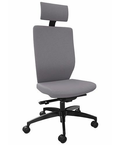 DENIOS Bürostuhl Stilo ES operator, Syncro-Quickshift-Technik, Nackenstütze, grau, 292419