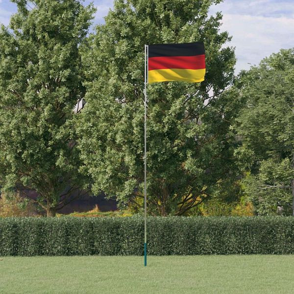 vidaXL Flagge Deutschlands mit Mast 5,55 m Aluminium, 3147120