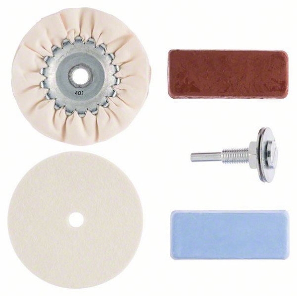Bosch Hobby-Polier-Set, 5-teilig, für Bohrmaschinen, VE: 5 Stück, 2609256555