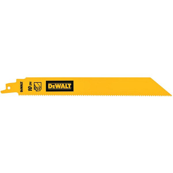 DeWalt Säbelsägeblatt Bi-Metall 1" Heavy Duty für Metall 228mm 10TPI, VE: 5 Stück, DT90386-QZ