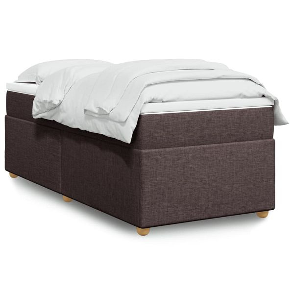 vidaXL Boxspringbett mit Matratze Dunkelbraun 90x200 cm Stoff, 3285348