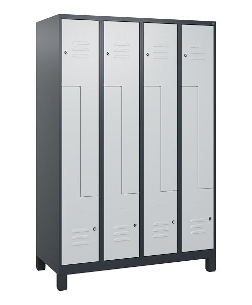 C+P Z-Spind Classic PLUS, Füße, 8 Abteile, 1800x1200x500mm, 7016/7035, Zylinderschlösser, 0800137-408 S10028