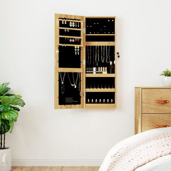 vidaXL Spiegel-Schmuckschrank mit LED-Beleuchtung Wandmontage, 353252
