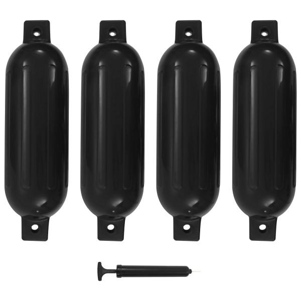 vidaXL Bootsfender 4 Stück Schwarz 51 x 14 cm PVC, 92381