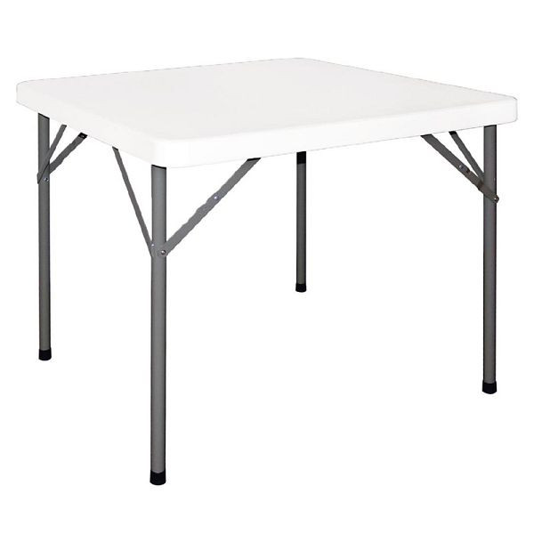 Bolero viereckiger Klapptisch weiß 86 x 86cn, Polyethylen und Stahl, Y807