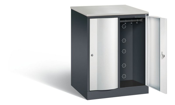 C+P XL-Schließfachschrank Resisto, H1077xB772xT640mm, Farbe: Schwarzgrau / Lichtgrau, 8271-273 S10034