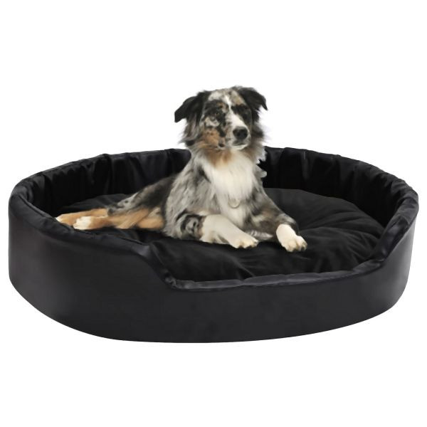 vidaXL Hundebett Schwarz 90x79x20 cm Plüsch und Kunstleder, 171263