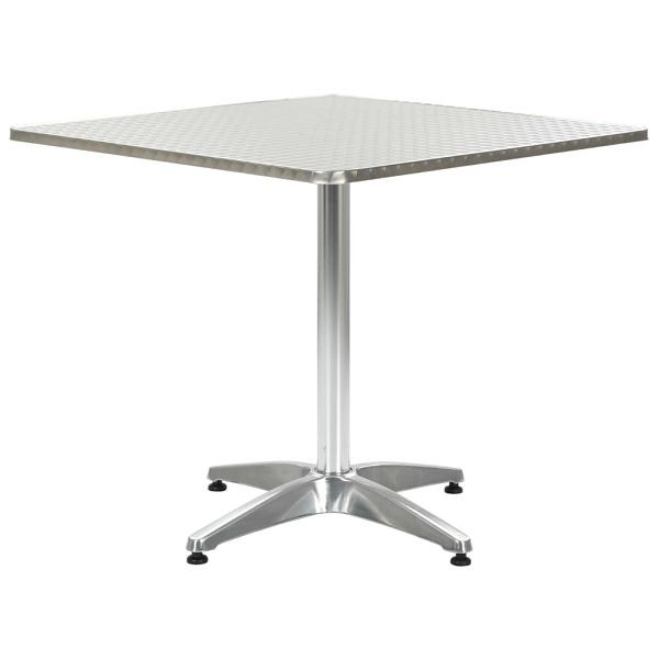 vidaXL Gartentisch Silbern 80x80x70 cm Aluminium, 48716