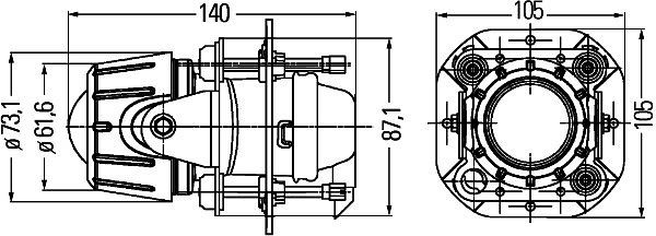 HELLA Halogen-Nebelscheinwerfer, Premium 50, 24V, rund, gemusterte Streuscheibe, transparent, vorne, 1NL 008 090-327