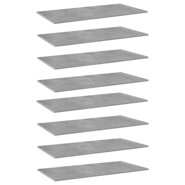 vidaXL Bücherregal-Bretter 8 Stück Betongrau 80x30x1,5 cm Holzwerkstoff, 805323